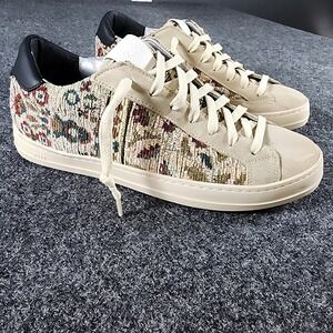 P448 John Sneakers/Shoes Italy Beige Suede Multicolor Women's EU 39 / US 8-8.5